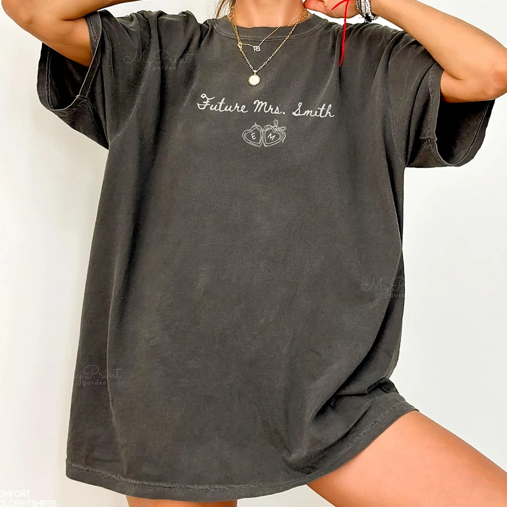 Future Mrs Shirt Personalized Engagement Shirt for Bride to Be Custom Future Wifey Gift Unisex Top Daily Trendy Party Streetwear