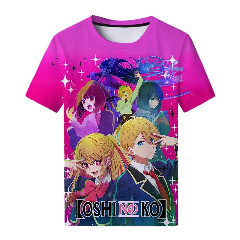 Summer Oshi No Ko T-Shirts Anime Manga 3D Print Streetwear Men Women Casual Fashion Oversized Shirt Harajuku Tops Kids Clothing