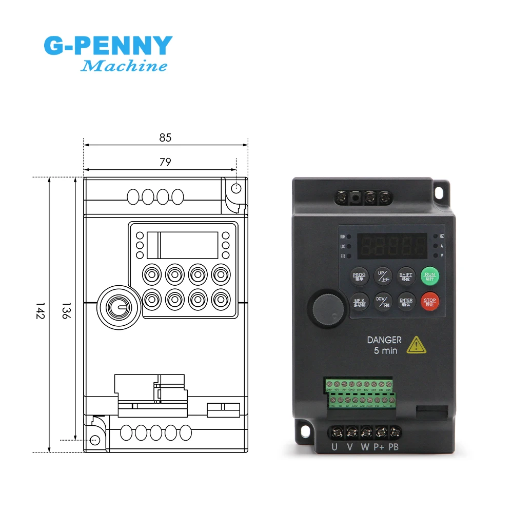 1.5KW 2.2KW GV Vector Inverter 110V/220V Converter Variable Frequency Drive Spindle Motor