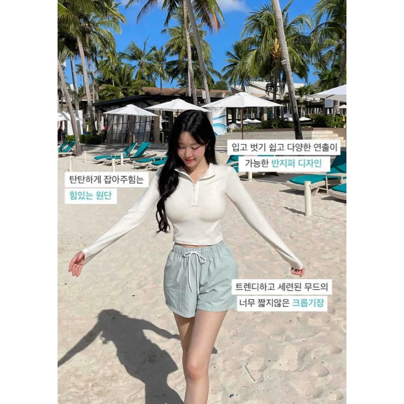 

Женский раздельный купальник в студенческом стиле, облегающий, с длинными рукавами и шортами, для защиты от солнца, пляжная одежда, размеры M/L/XL/XXL