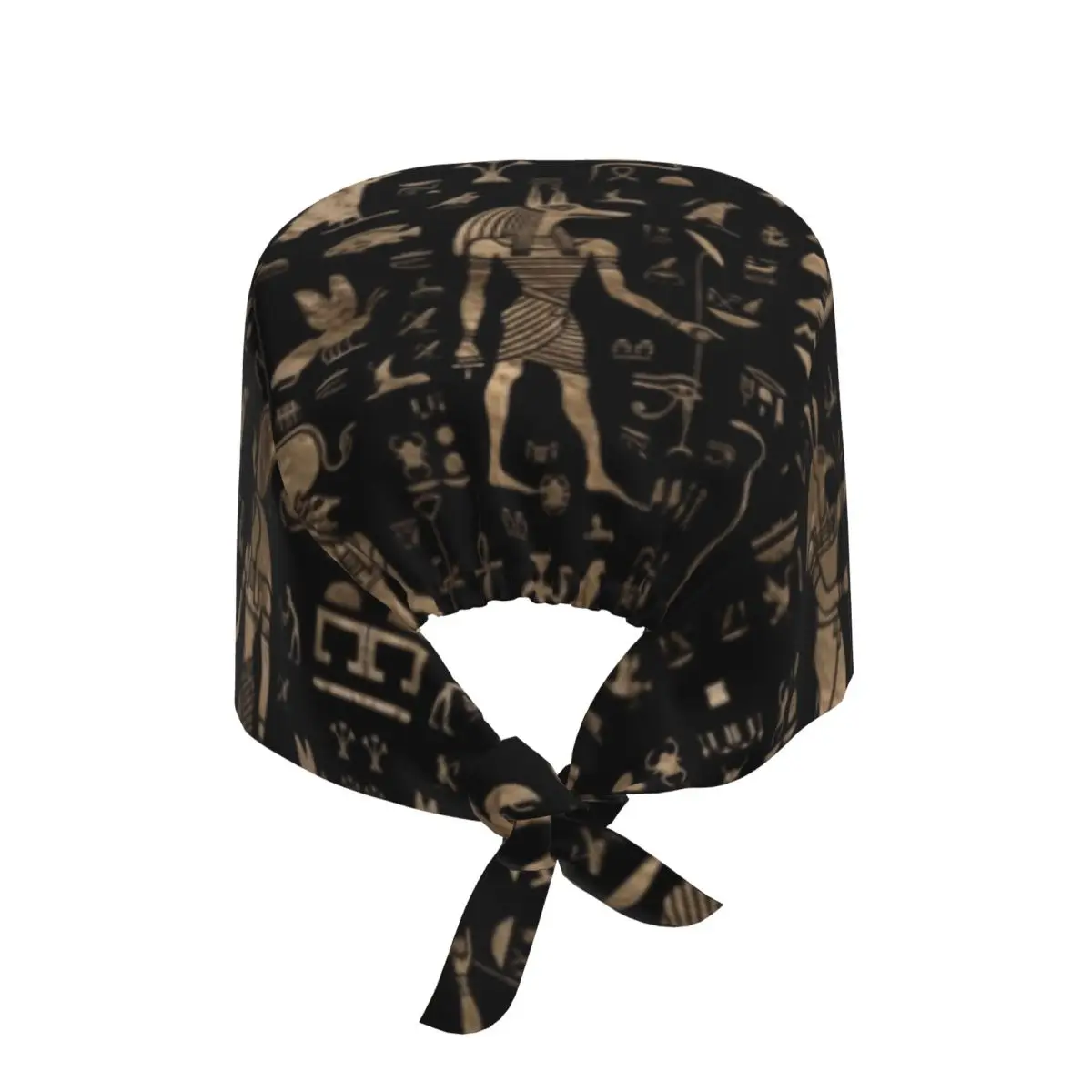 مخصص الأسود الآلهة المصرية الهيروغليفية الموظفين الطبيين الدعك قبعة للجنسين مصر القديمة طبيب التمريض قبعة جراحية فرك قبعات