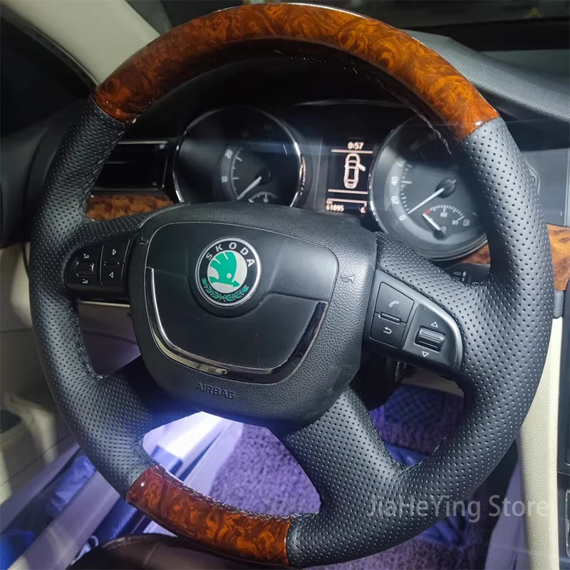 Suitable For Skoda Octavia Fabia Yedi Rapid Superb Steering Wheel Cover Handlebar Sleeve Hand Stitching All-inclusive Model