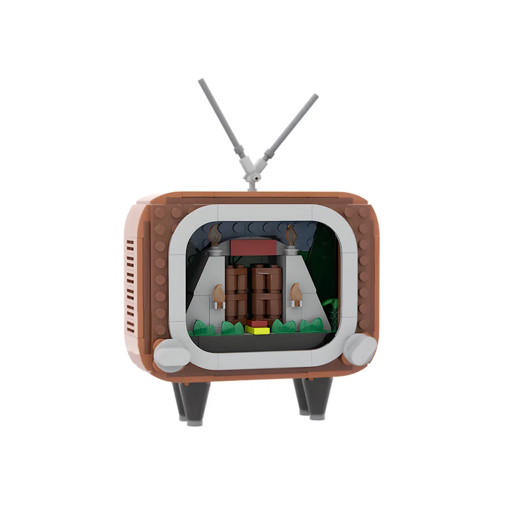 

MOC Dinosaur Anime Gates TV Scene Building Block Model Classic Television Miniature Design Brick Toy Adult Gift