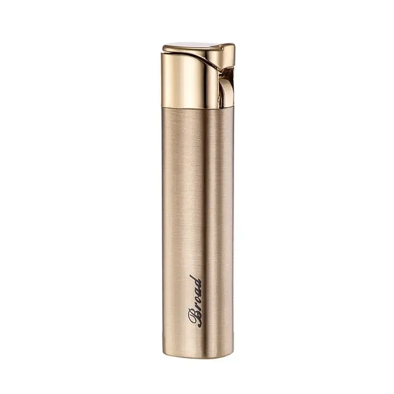 Portable cylindrical high-end lighter, metal windproof direct blue flame inflatable lighter, men\'s high-end gift lighter