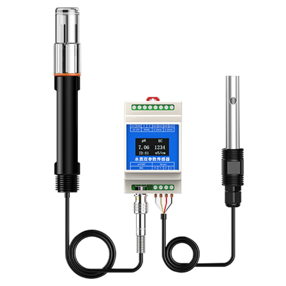 

PH Sensor EC Stainless Steel Electrode Probe Transmitter Detector for Agricultural Aquaculture RS485 Industrial Sewage Monitor