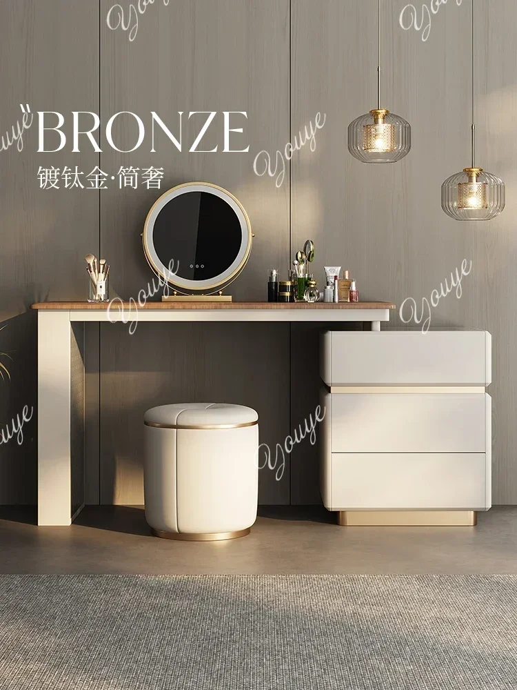 

W Bedroom Modern Simple Dresser Chest Cabinet Integrated New Light Luxury Premium Desk Makeup Table