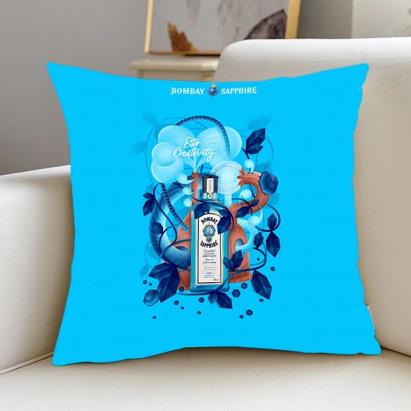 New pillowcase bedding comfortable square pillow sofa Bombay Sapphire Gin brand logo tide Pillow cover pillowcase Home Decor