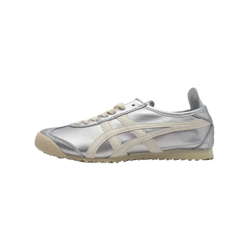 Onitsuka Tiger MEXICO 66 Men and Women Skateboarding Shoes Unisex Low-top Outdoor Sneaker Silver