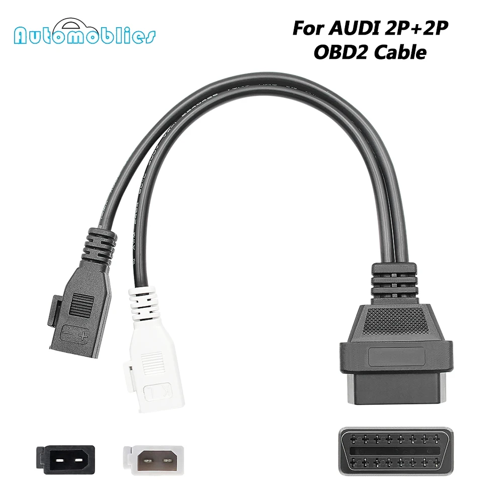 

Для AUDI 2P + 2P OBD2 VAG адаптер автомобильный диагностический кабель 2X2Pin к OBD2 16Pin гнездовой разъем