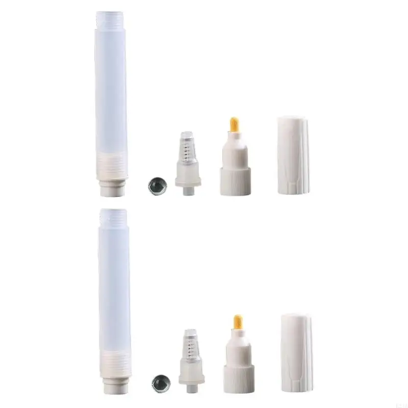 2 Pcs/Set Empty Paint Markers 5mm Round Head Refillable Paint Pen for Painting