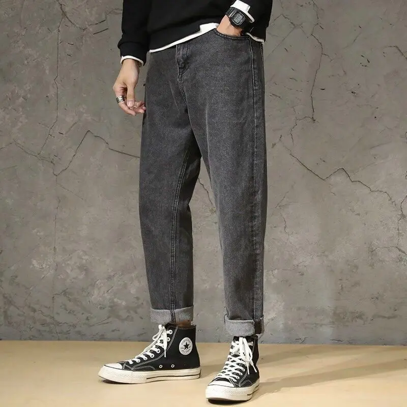 

Men Jeans Male Trousers Simple Design High Quality Cozy All-match Students Daily Casual Korean Fashion Ulzzang Ins Plus