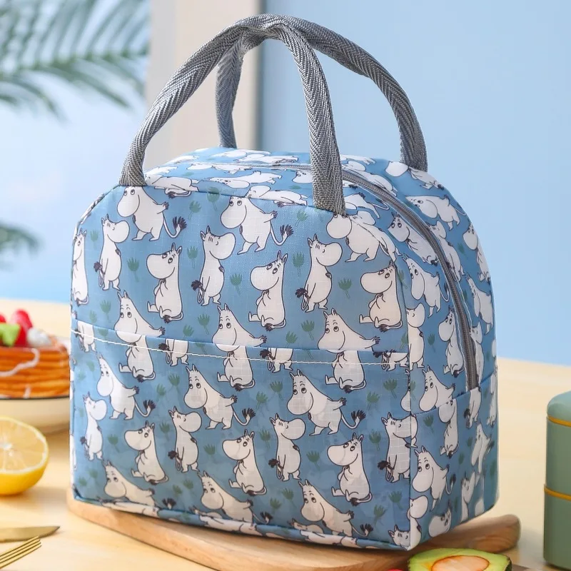 1pcs Zipper Thermal Lunch Dinner Bag Canvas Handbag Picnic Cooler Bag Breakfast Box School Children Lunch Storage Tote Food Bags