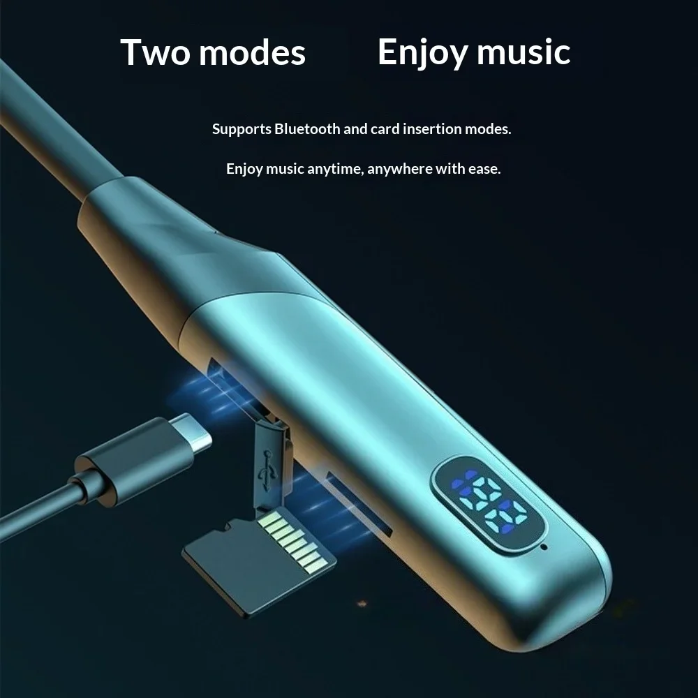 Neck Hanging Bluetooth Headphones Lossless Sound Battery Level Display High Appearance Value for Sports Sleep Business E-Sports view 2
