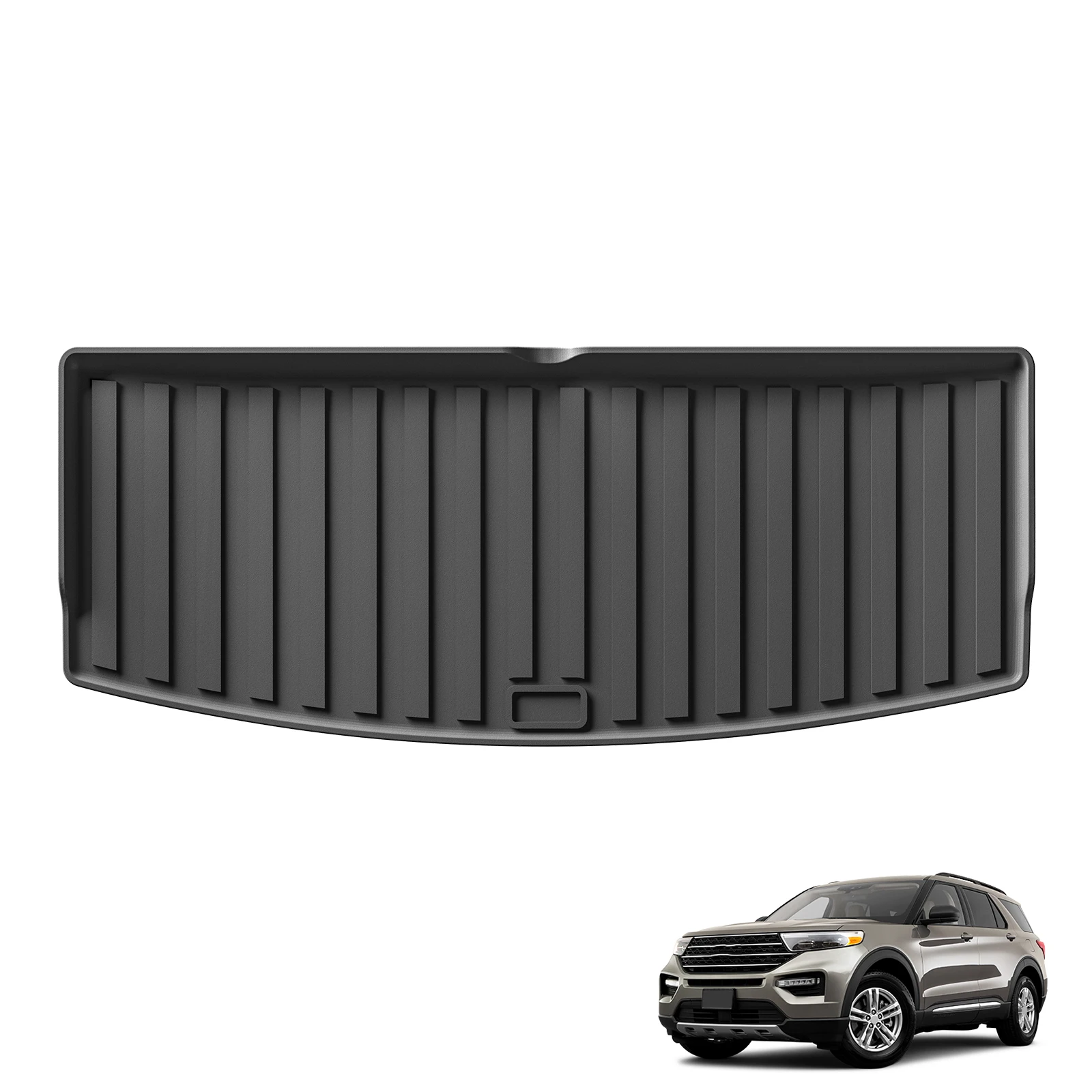 Smabee for Ford Explorer 4WD 6Seats 2020-2024 2025 TPE 3D Car Floor Mats Cargo Liner Trunk Backrest Pad Accessories Black