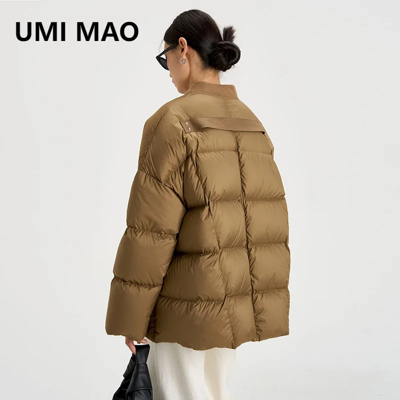 UMI MAO 90 White Duck Down Baseball Collar Down Jacket Women Winter New Fashion Thickened Casual Warm Trendy Puffer Jacket