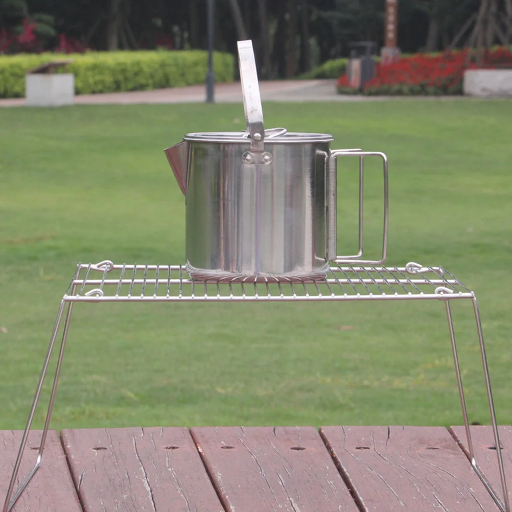 

Outdoor Barbecue Grill Stainless Steel Foldable Design Large Cooking Area for Multiple Foods Ideal for Camping Fishing Trips