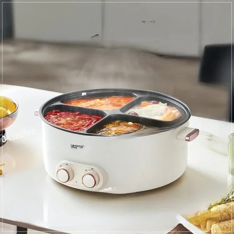 for Electric Chafing Dish Four-Grid Multi-Functional Household 6 Liters  Capacity Integrated Hot Pot Electric Caldron
