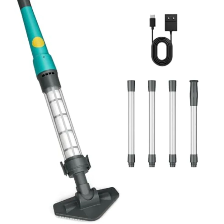 

Hot tub vacuum for inground pools and spas: cordless handheld pool cleaner with 12 GPM powerful suction durable ABS plastic sle