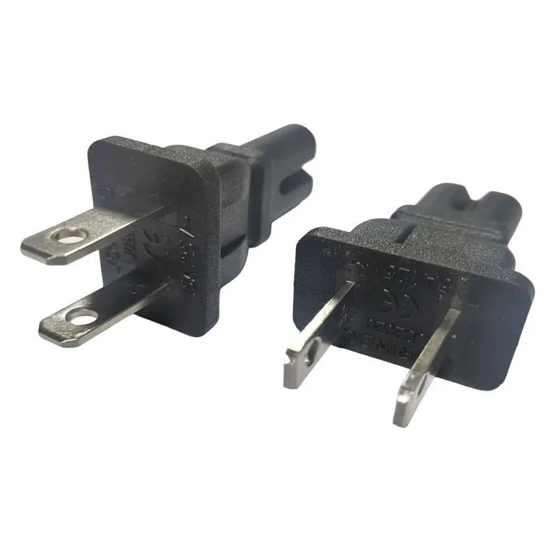 1PCS Black US CN JP 2 Prong to IEC 320 C7 Receptacle American Canada Male to Figure 8 Female Power Plug Converter Socket