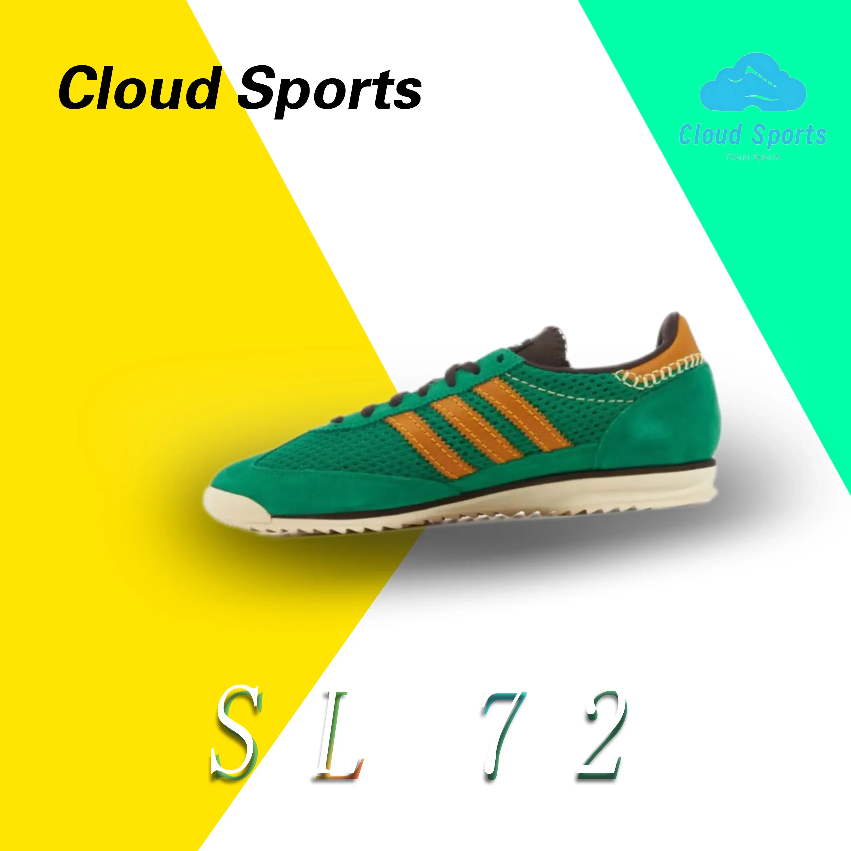 Adidas SL 72 Knit Sole รองเท้าผ้าใบสําหรับผู้ชายและผู้หญิงในฤดูหนาว รองเท้าลําลองน้ําหนักเบาสบาย รองเท้าผ้าใบ Retro Classic สีเขียวและสีน้ําตาล