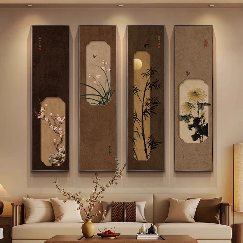 

Song Dynasty Aesthetics Canvas Poster Chinese Style Flower Bird Art Painting New Chinese Wall Decor Tea Room Study Room Print