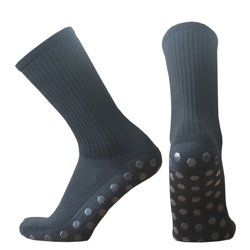 New Men Women Outdoor Sports Breathable Solid Color Football Socks Training Slip Resistant Silicone Soccer Socks