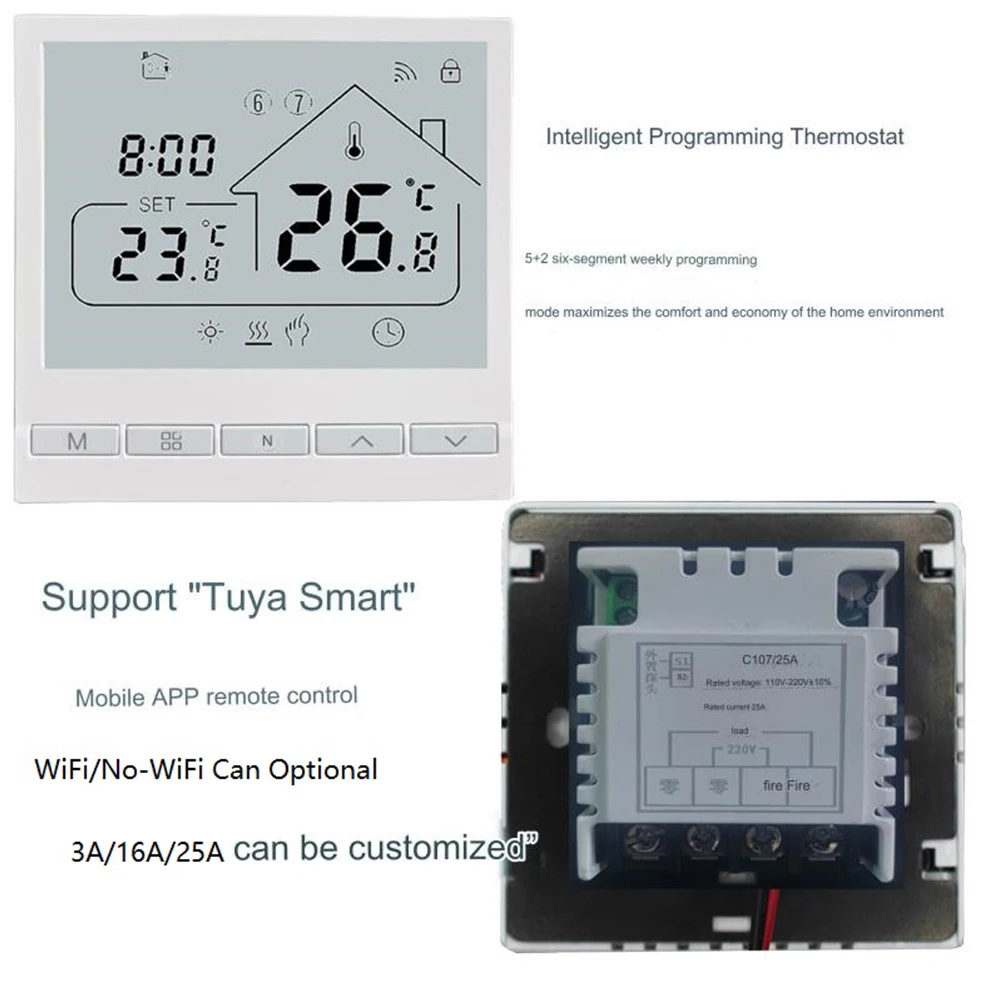 Imagem -04 - Termostato Home Esperto Controle do Assoalho Aquecimento Radiante Vida Programável Wi-fi No-wifi