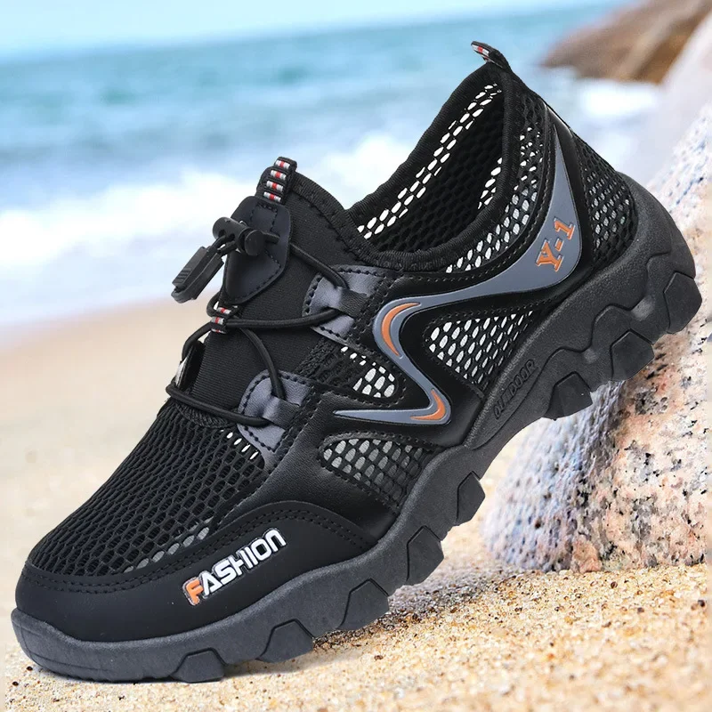 Hiking Shoes Men Slip on Summer Casual Shoes Outdoot Breathable Beach Water Shoes Quick Drying Aqua Walking Sneakers Non Slip