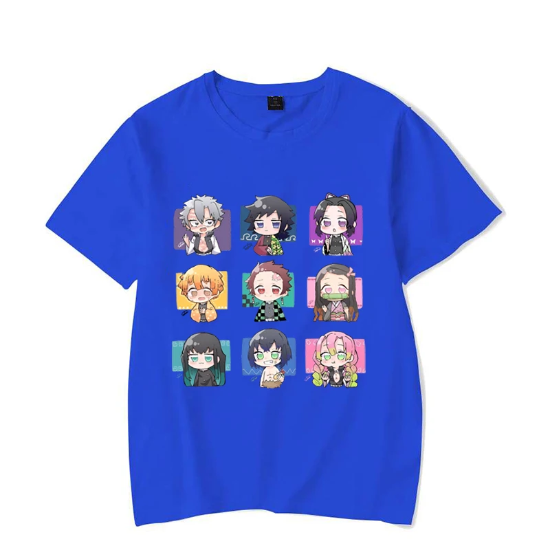 new anime Kamado Tanjirou Kamado Nezuko Kanroji Mitsuri cartoon Print T-Shirt women Loose Short Sleeve  female casual shirt Tees