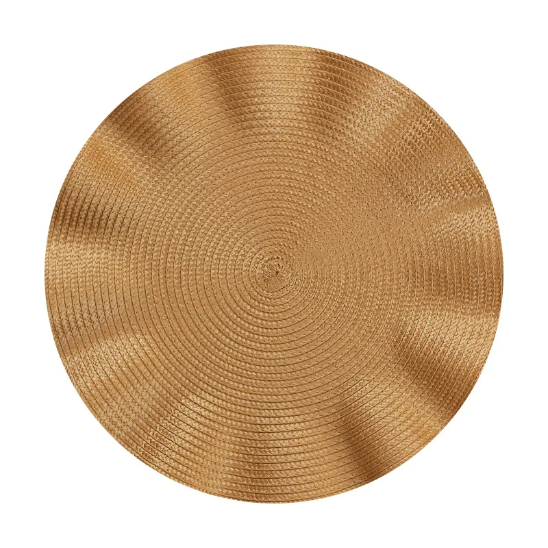 Set of 6 Round Placemats with Weave Design Heat-resistant Table Mats Washable with Corrugated Edge Non-slip Dining Table Mats