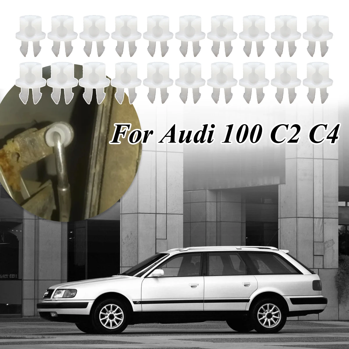 40X Clips For Audi 100 C2 C4 Avant Door Lock Rod Conector Linkage Clip Front Rear Interior Latch Catch Repair Clamp Car Fastener