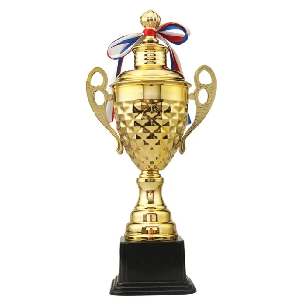Gold Color Metal Trophy Height 33cm Electroplating Award Trophy Large Size Metal Model Competition Trophy Soccer Competition