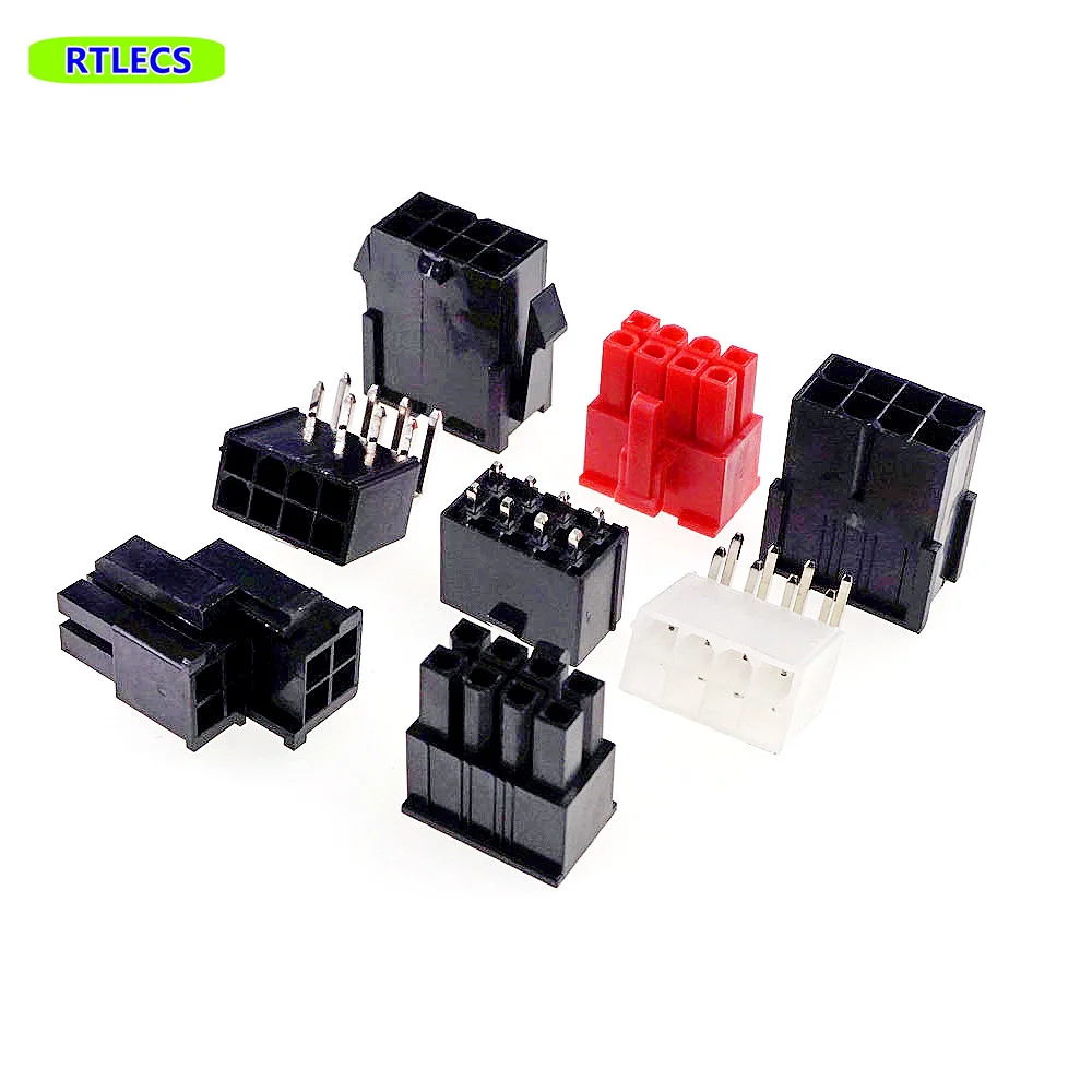 5pcs 4.2m CPU 8 Pin 4+4 Position Receptacle Plug Housing Male Header Power Supply ATX PSU EPS12V Motherboard Mainboard Connector