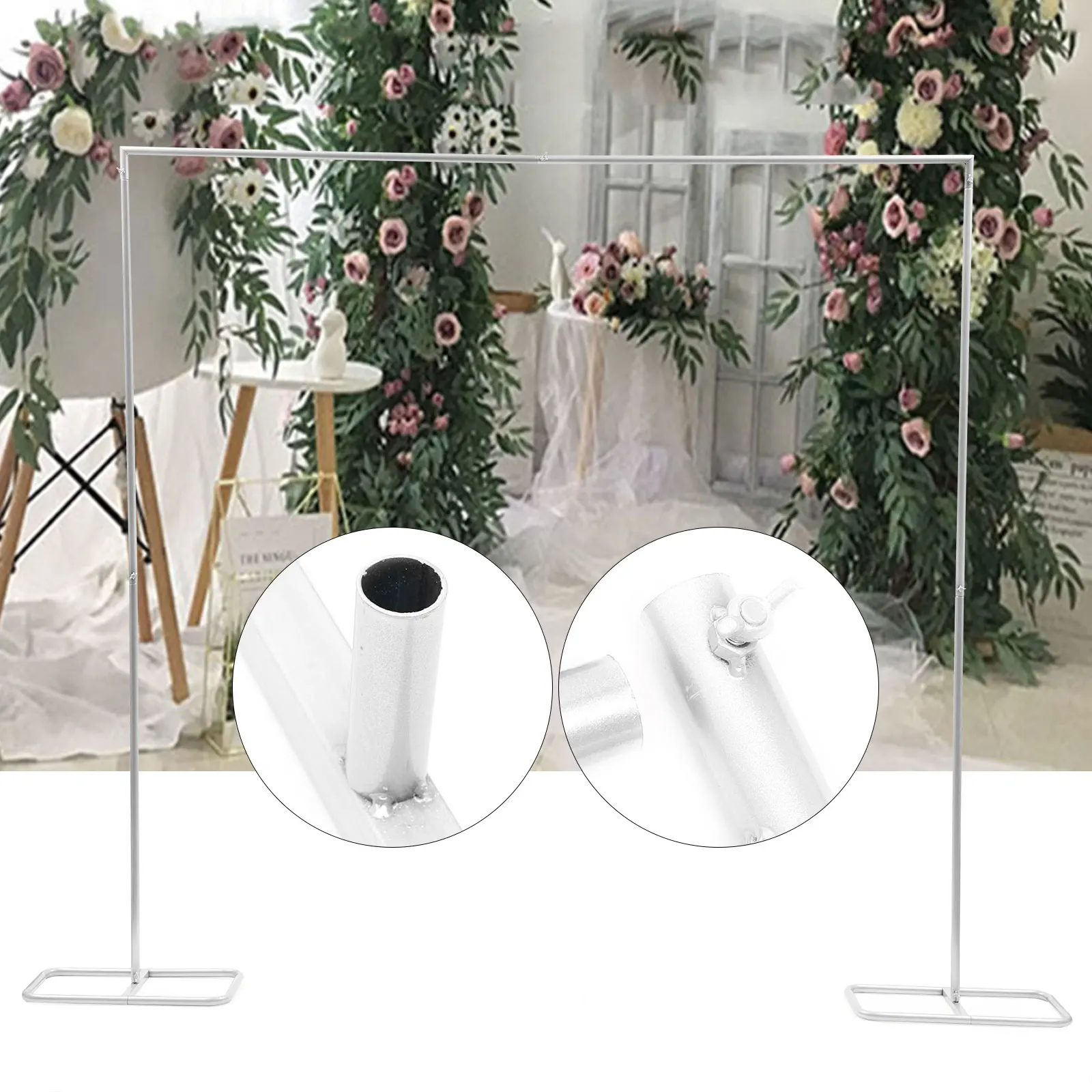 2*2.1m Wedding Arch Rectangle Large Size White Iron Wedding Arch Backdrop Stand Balloon Frame for Wedding Party Decor