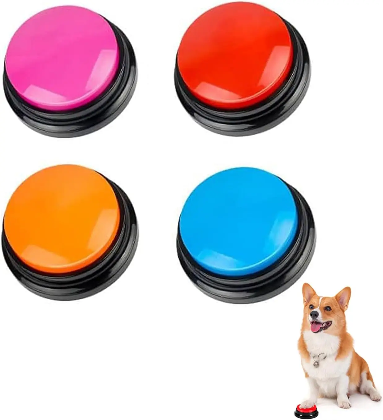 Dog Buttons for Communication Pet Training Buzzer, 30 Second Record&Playback, Voice Recording Clicker for Cat, Puppy