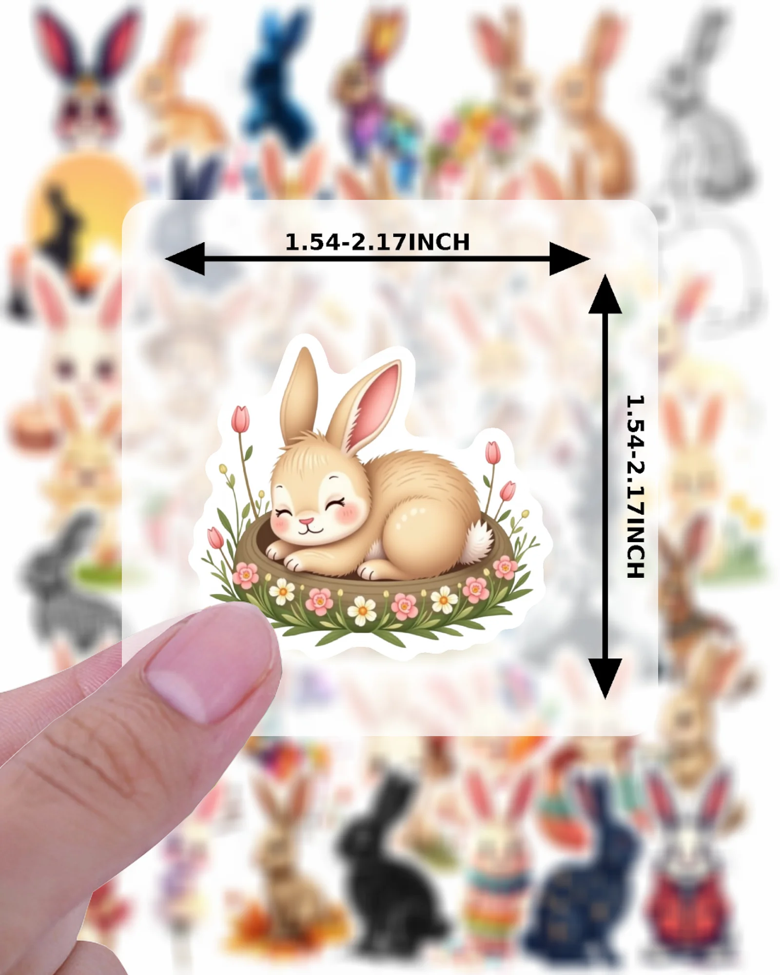 35-50pcs Cartoon Rabbit Stickers Kawaii Easter Bunny Graffiti Diy Laptop Decals Decoration Stiker Reward Stationery