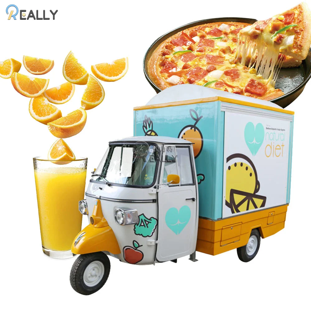 Caminhão móvel elétrico personalizado do triciclo do alimento com carrinho completo da venda do alimento do lanche do café da macaco da cozinha com CE