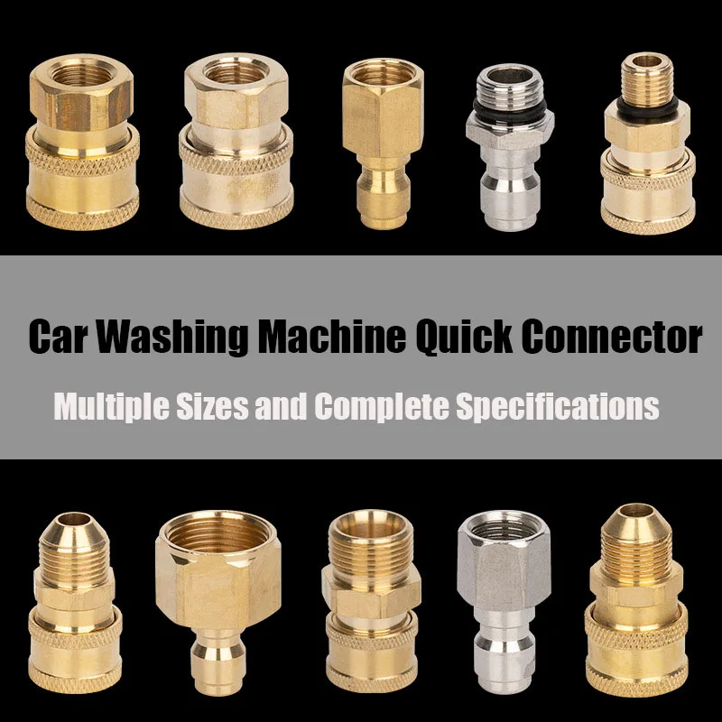 

Pressure Washer Adapter Foam kettle Nozzle Brass Connector Kit 1/4 Quick Disconnect Male Female Coupler For Car Washer Lance