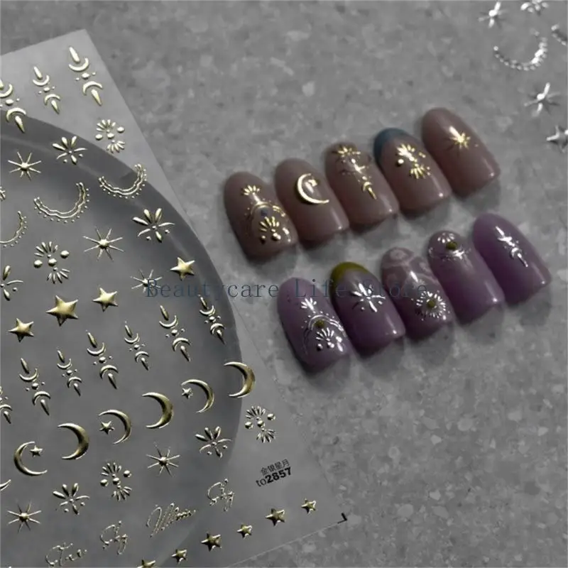 652C Art Sticker Decals 5D Embossed Art Accessories Self-Adhesive Art Supplies Decoration Nails Design
