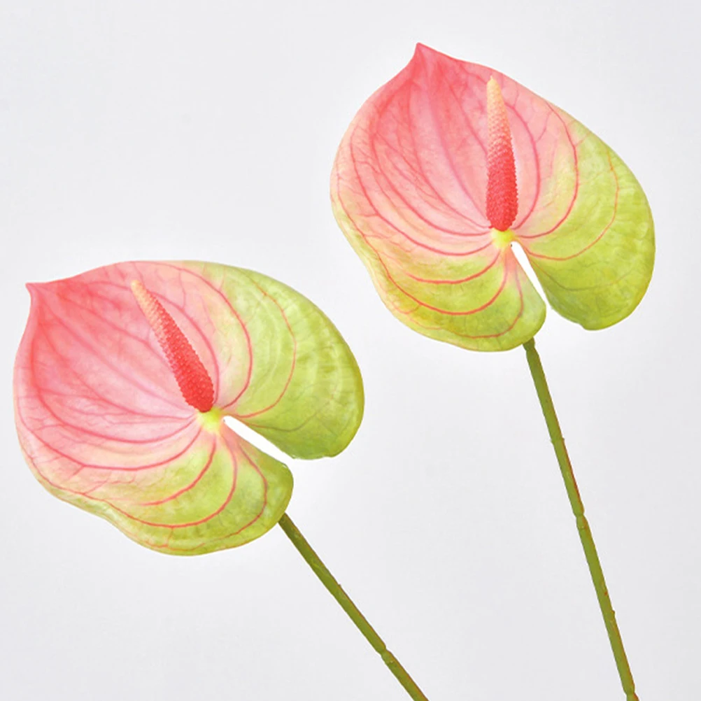 

6Pcs Exquisite Anthurium Flower Decor Plastic Material for Home Office Holiday Decoration Anthurium Flower Decor