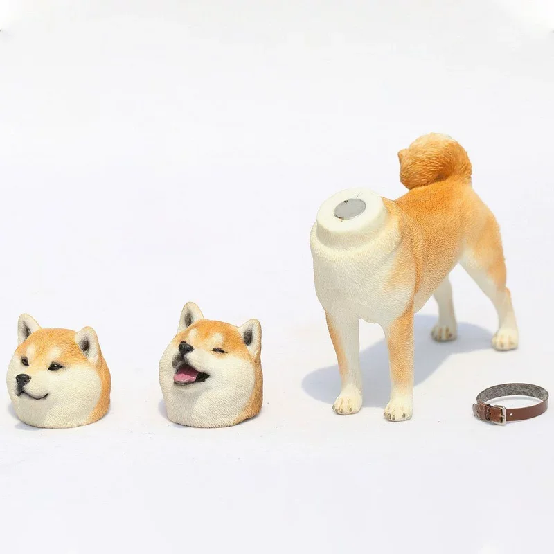 

JXK 1/6 Scale Resin Cute Shiba Inu Dog Pet Animal Model Desktop Ornaments Action Figures Accessories