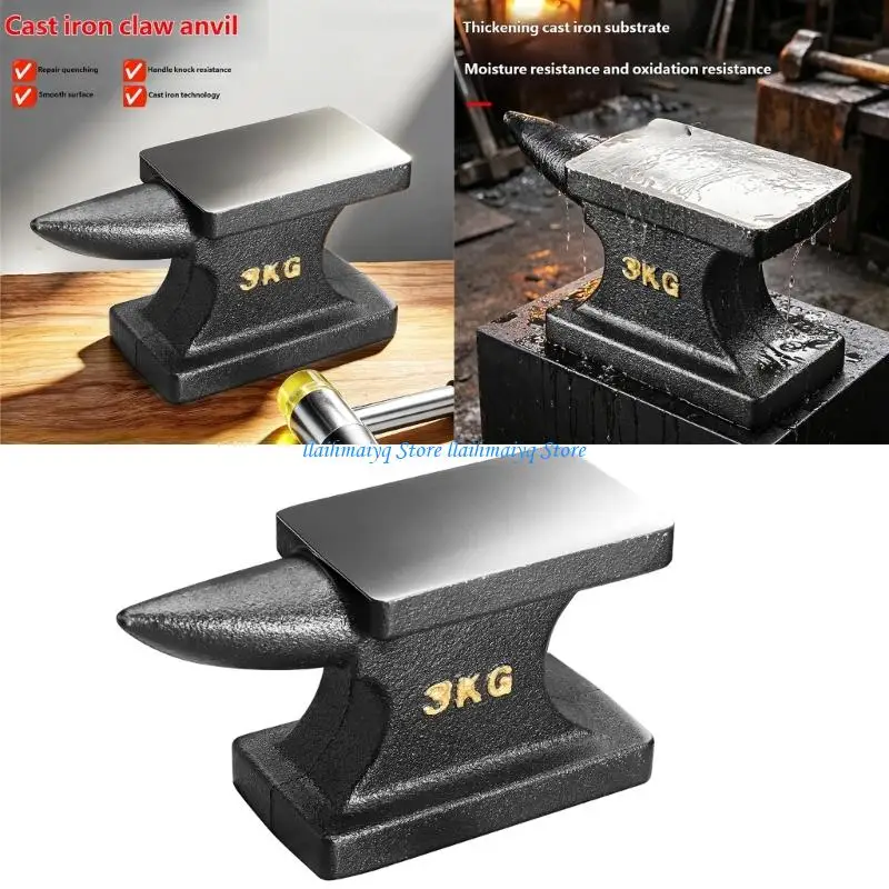 573B Worktable Horn Anvil for Craft Metal Shaping, Cast Iron Body with Flat Striking Face for Jewelry Forming Daily Use