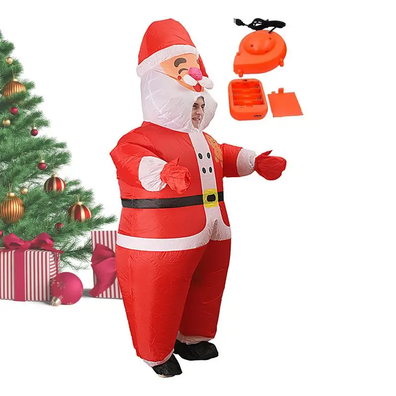 Christmas Inflatable Santa Claus Costume Santa Claus Adult Costume Unisex Christmas Costume Cosplay Christmas Outfit Funny