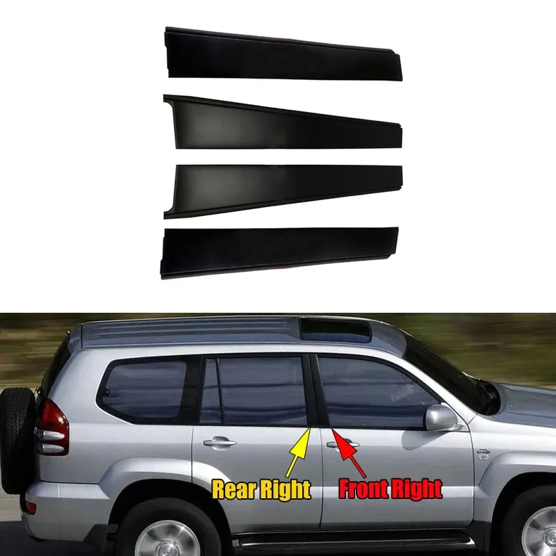For TOYOTA Land Cruiser Prado FJ120 LC120 2003-2009  door and window forming front and rear door forming frame decorative panels