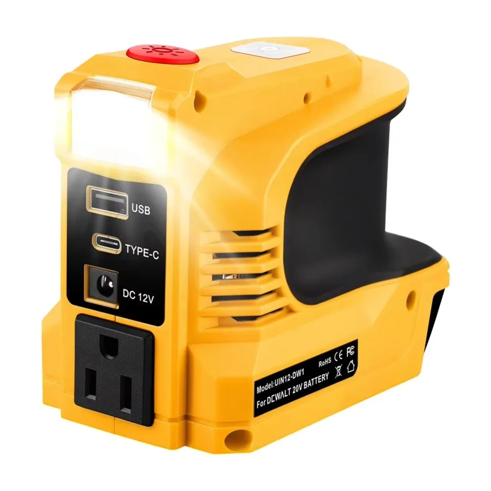 

18V 20V Power Inverter USB ＆Type-C DC 20V to AC 110-120V Power Adapter Generator Converter Multiple Charging Ports Inverter