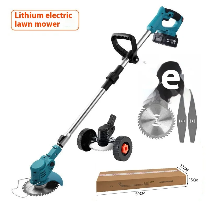 เครื่องตัดหญ้าไฟฟ้าแบบชาร์จได้ 21V DIY ขนาดเล็กอเนกประสงค์ แบตเตอรี่ลิเธียม เครื่องตัดหญ้า 173 ซีซี สำหรับใช้ในครัวเรือนและอุตสาหกรรม พับเก็บได้