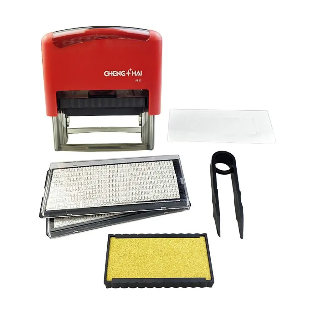 Automatic Ink Return DIY Stamp Kit Red Black Plastic Monogram Printing Stamp Press-type Adjustable Self Ink Stamp Set