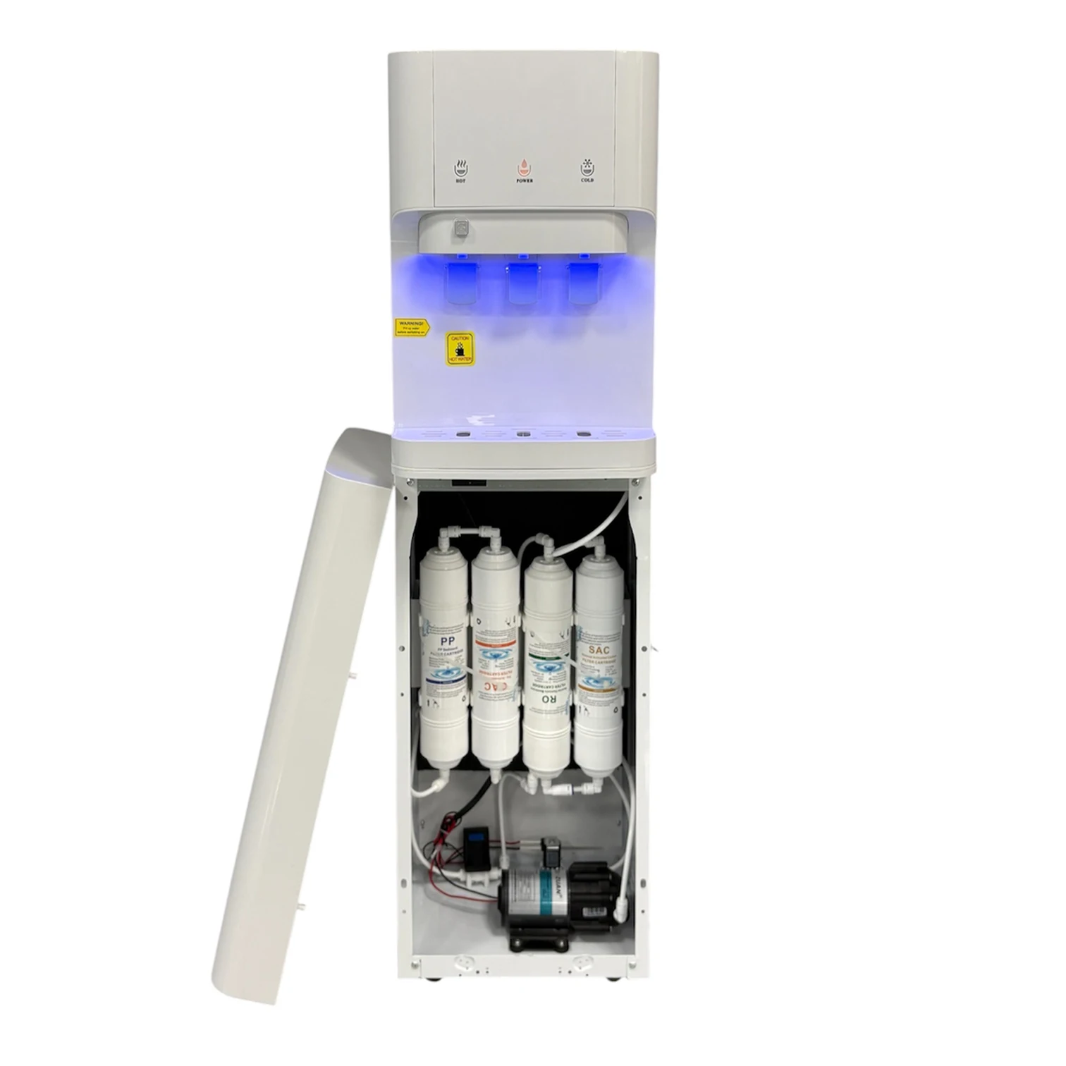 

New Design Vertical Hot Cold Warm Water Dispenser Compressor Cooling Water Cooler with RO System for Restaurant Hotel School