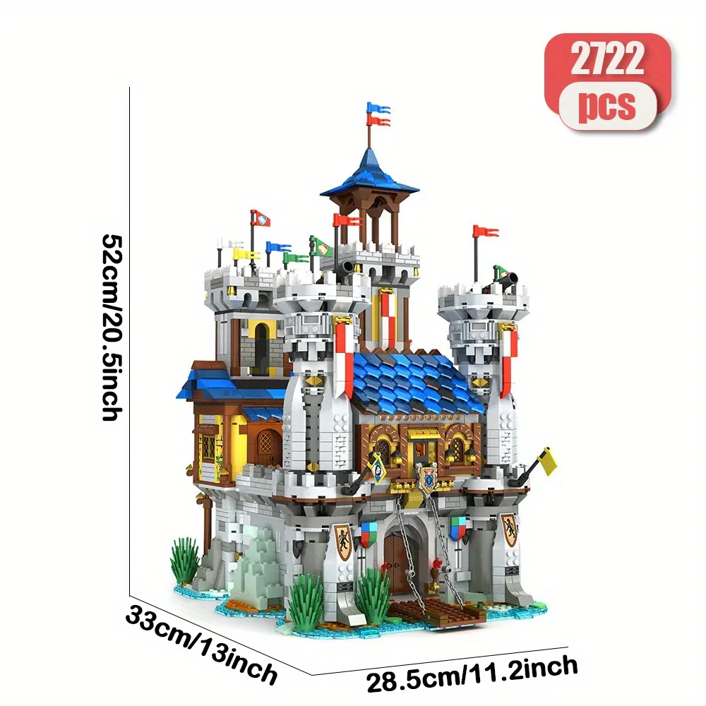 MOC 2722 قطعة قلعة الأسد الذهبي الكلاسيكية القرن عرض الشارع لتقوم بها بنفسك تجميعها المباني وضع عرض الشارع هدية عيد ميلاد فتاة صبي #6
