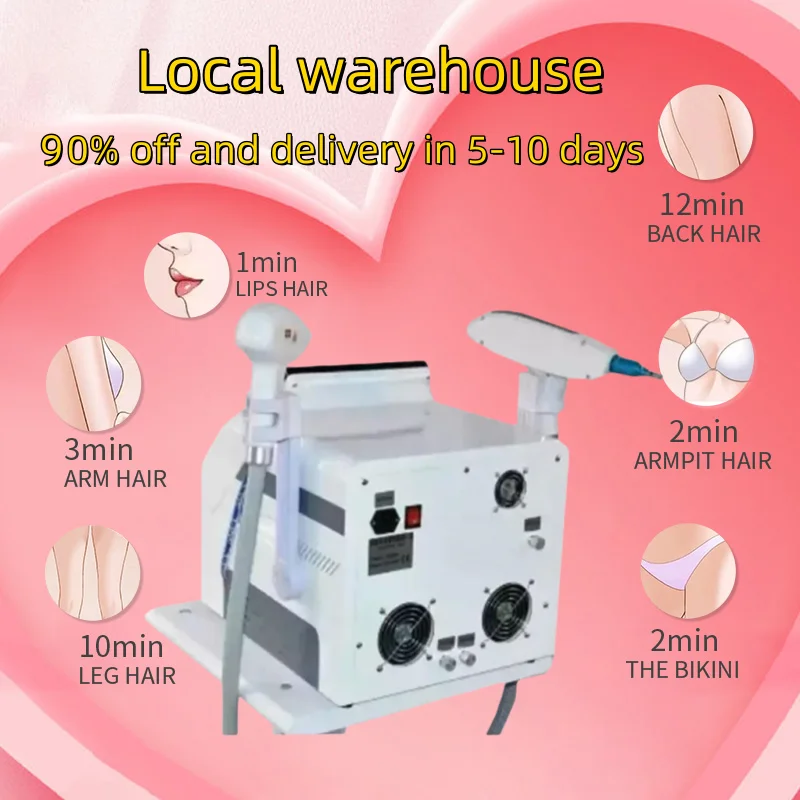 Multifunctional Portable 2 in 1 Hair/Tattoo Removal Diode Laser Machine New Design Ice Point Painless